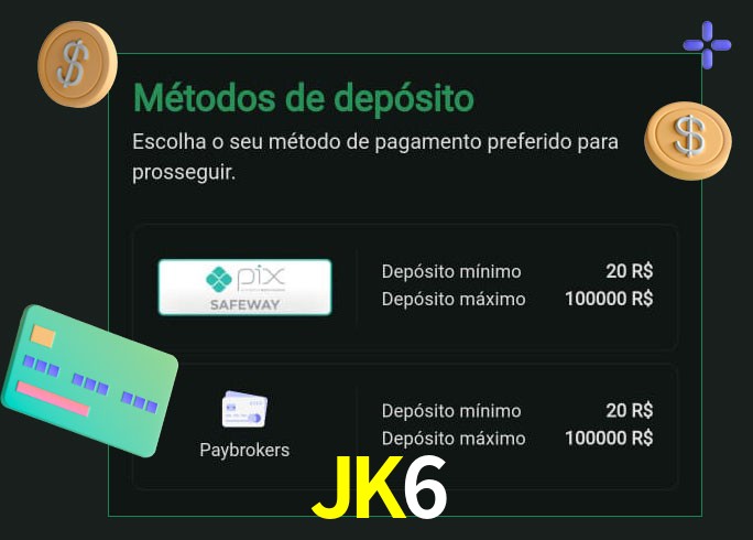O cassino JK6 oferece uma grande variedade de métodos de pagamento